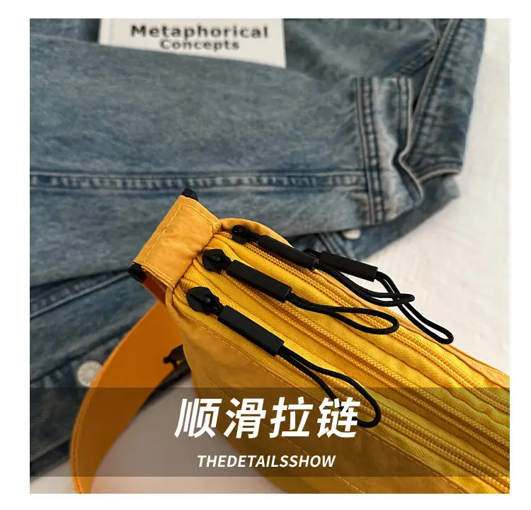 Japanese Style Water Repellent Shoulder Bag Yellow — feature 6