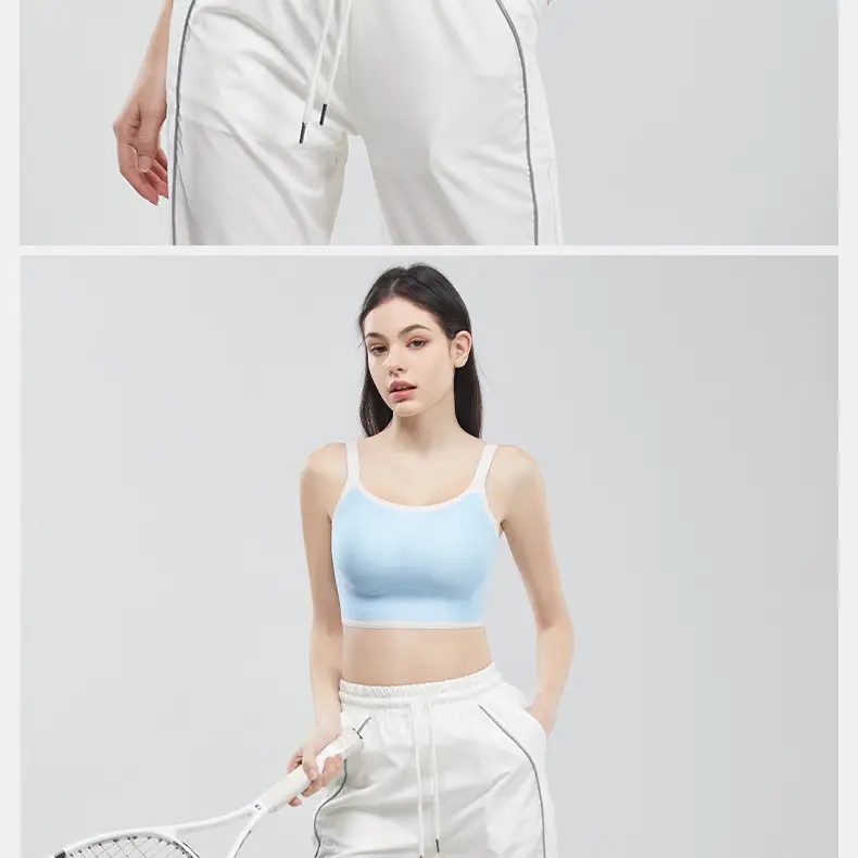 Women's Crossbody Yoga Vest Shockproof Light Blue — feature 13