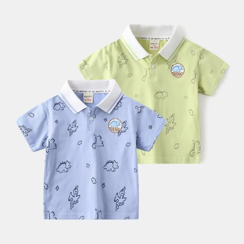 Blue Dinosaur Print Boys Short Sleeve T-Shirt 2026 — feature 1