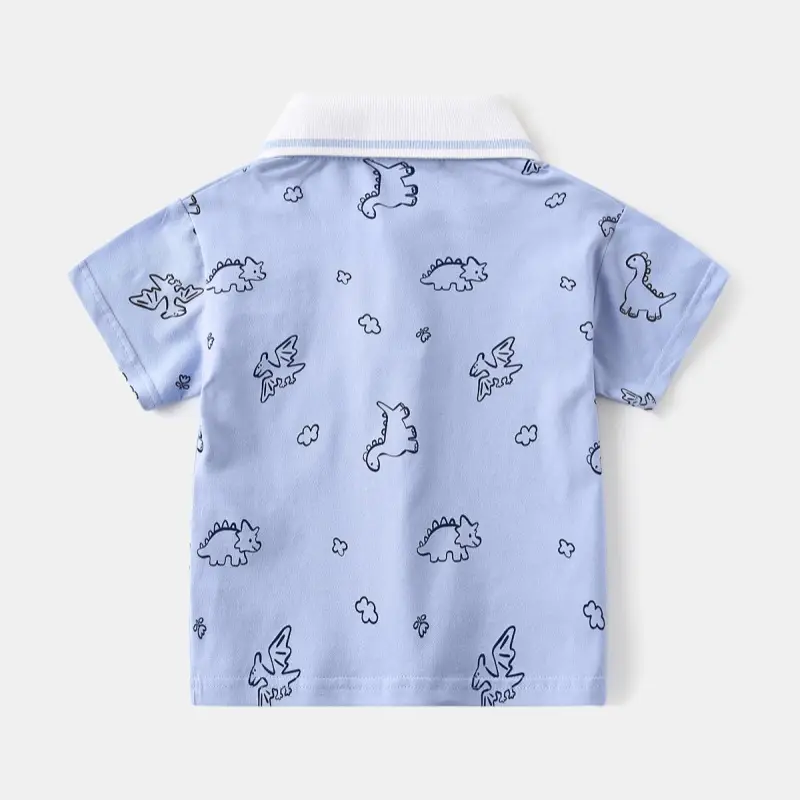 Blue Dinosaur Print Boys Short Sleeve T-Shirt 2026 — feature 4
