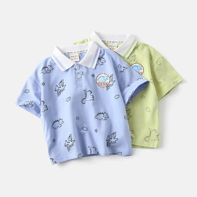 Blue Dinosaur Print Boys Short Sleeve T-Shirt 2026 — feature 6