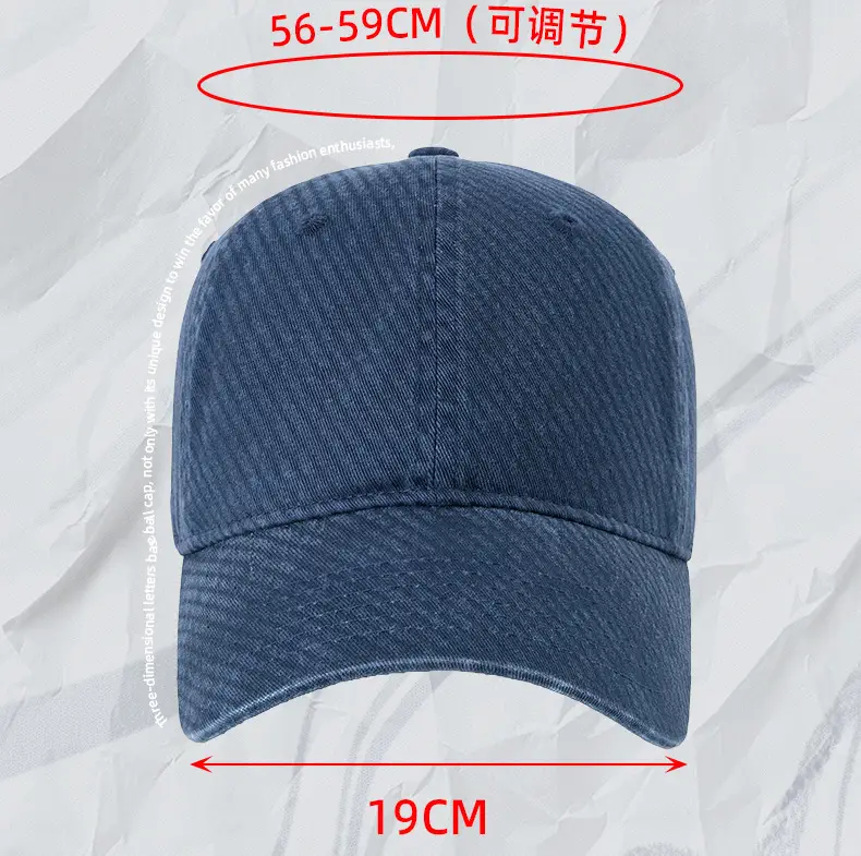 Black Retro Washed Baseball Cap Men's Casual All-match Sunshade Hat — feature 13