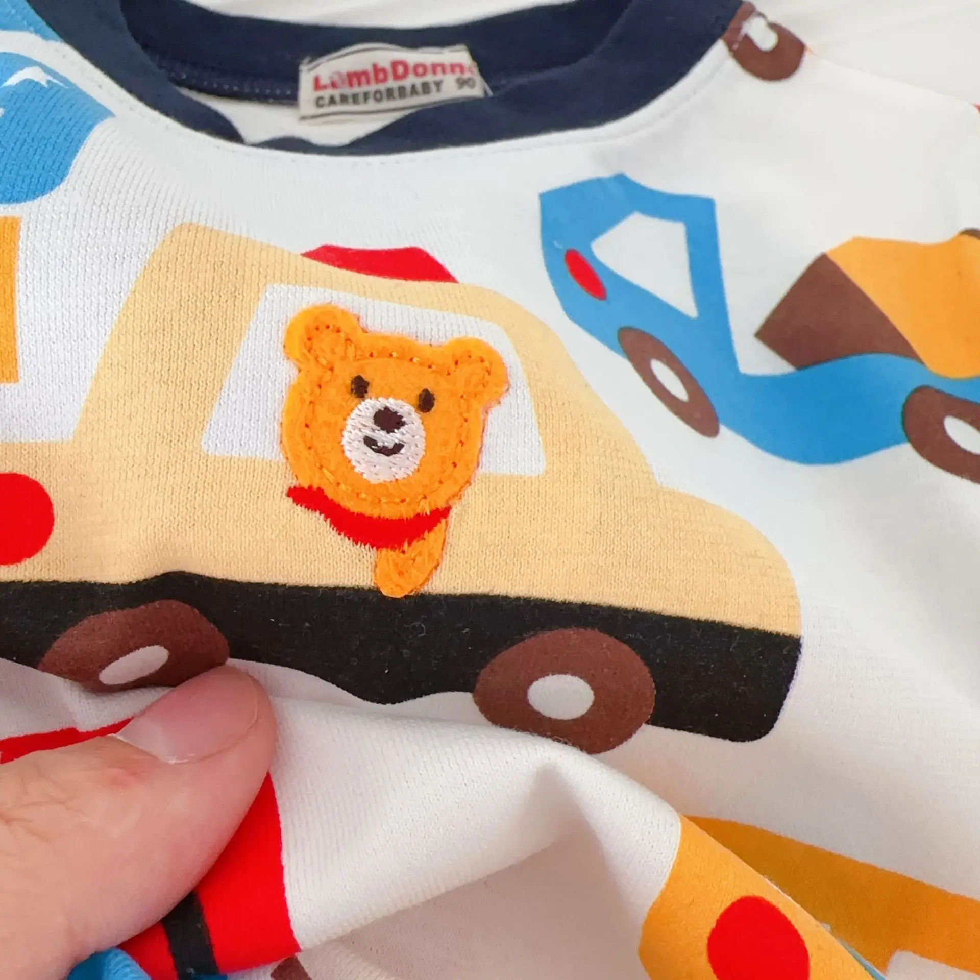 Children's Lambdonne Working Cars T-Shirt White Blue — feature 16