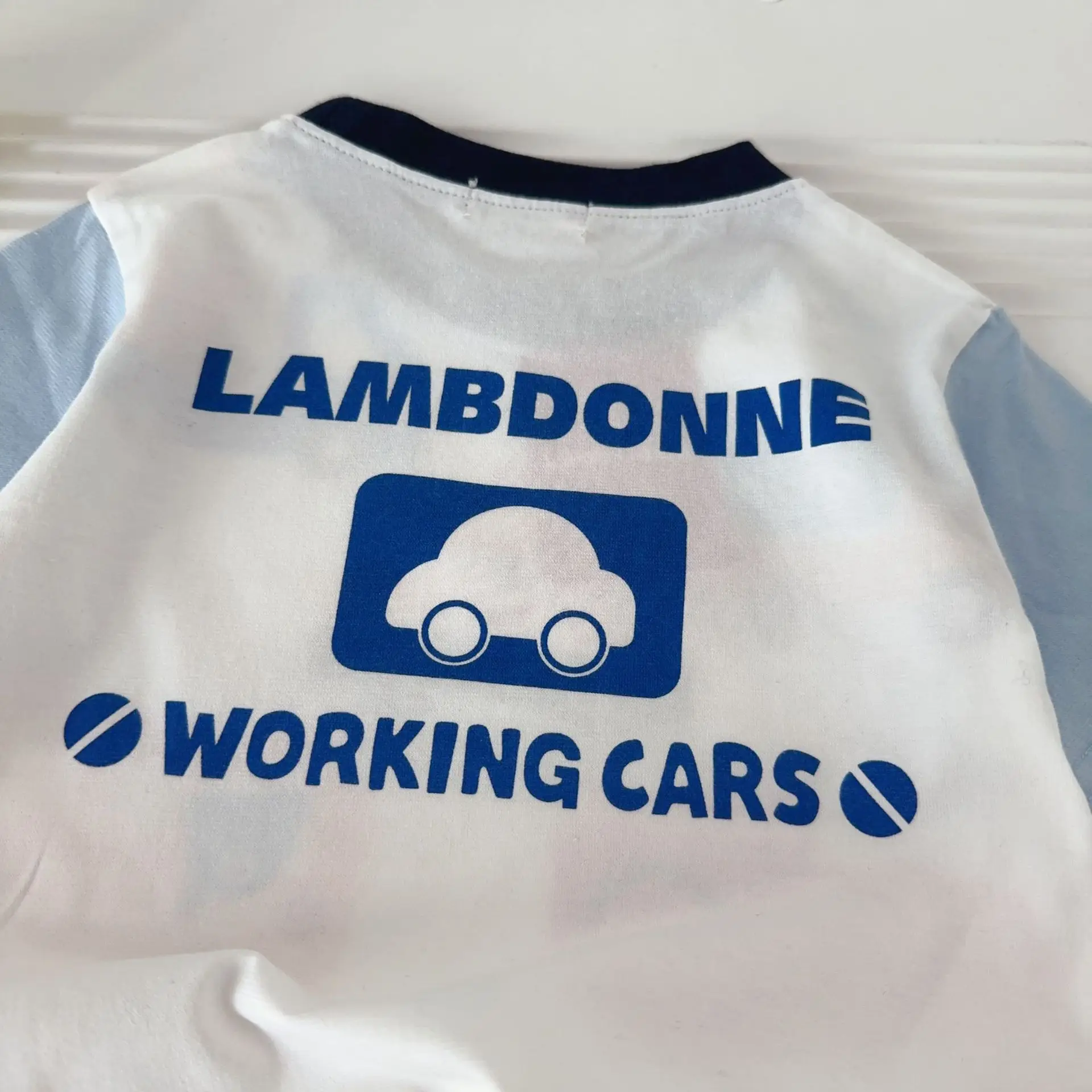 Children's Lambdonne Working Cars T-Shirt White Blue — feature 19