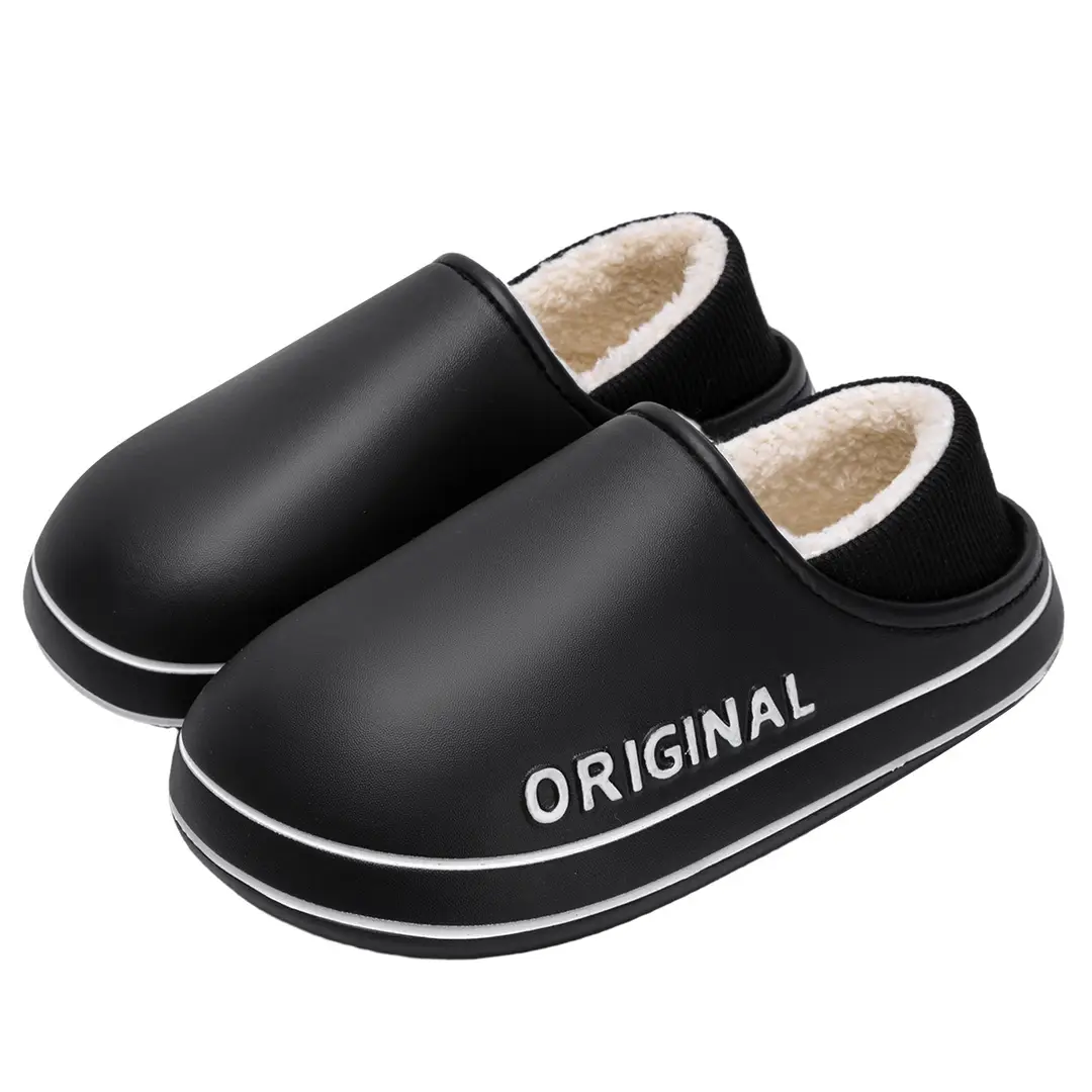 Elastic Heel Slippers for Men, Winter Indoor Non-Slip Warm Eva Waterproof Outdoor Wear-Resistant Thickened for Men in Winter - Image 9