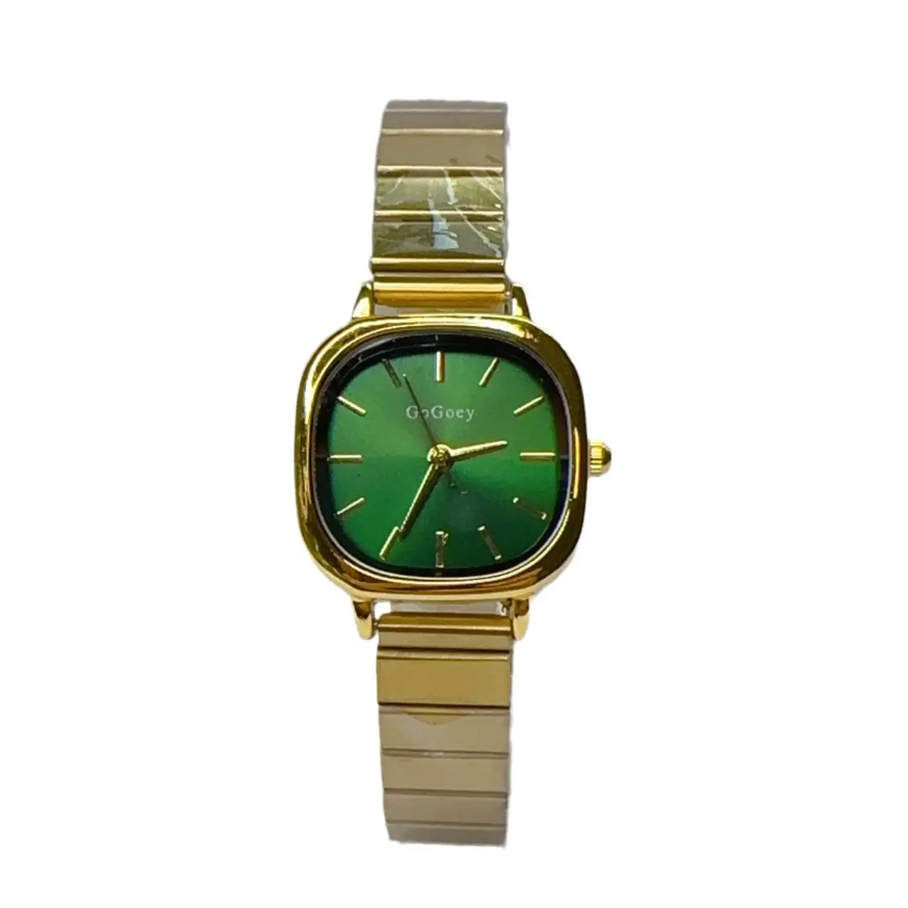 Green Dial Women's Chain Watch with Gold Band - Image 4