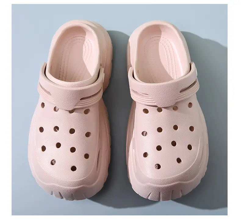 Thick-soled hole shoes women's summer outdoor wear heightening non-slip slippers eva breathable non-smelly feet wear-resistant beach baotou mop — feature 15