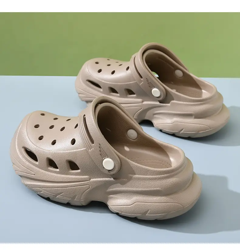 Thick-soled hole shoes women's summer outdoor wear heightening non-slip slippers eva breathable non-smelly feet wear-resistant beach baotou mop — feature 19
