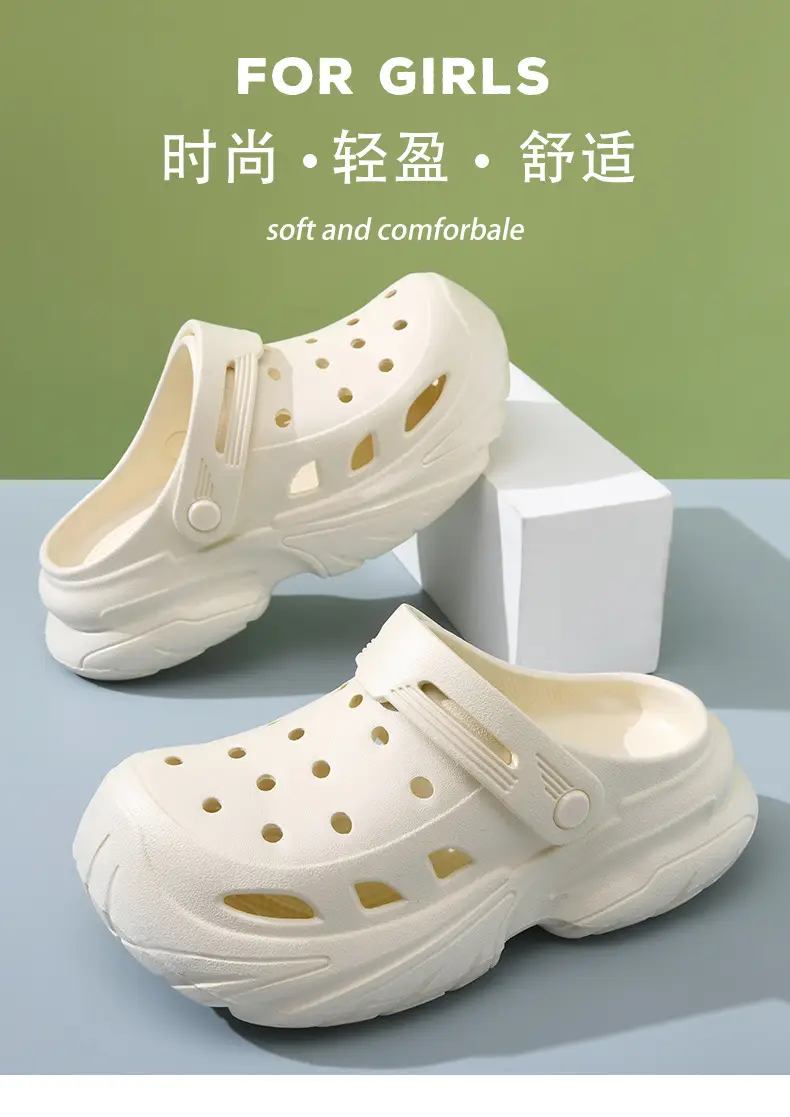 Thick-soled hole shoes women's summer outdoor wear heightening non-slip slippers eva breathable non-smelly feet wear-resistant beach baotou mop — feature 6