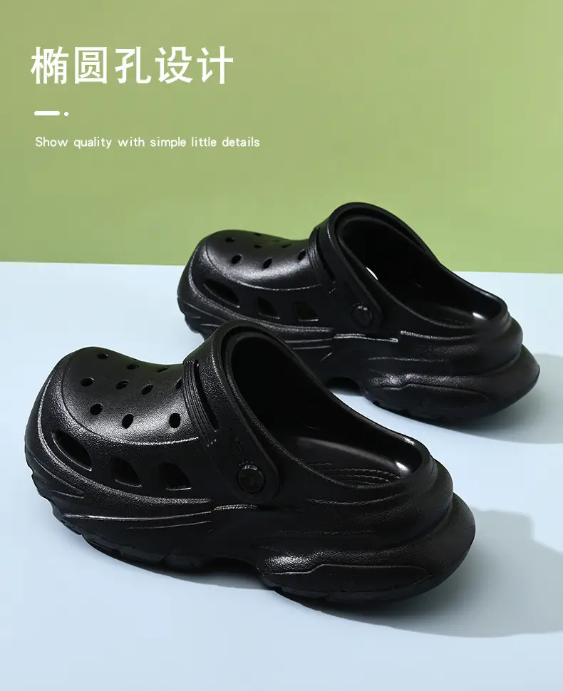 Thick-soled hole shoes women's summer outdoor wear heightening non-slip slippers eva breathable non-smelly feet wear-resistant beach baotou mop — feature 8