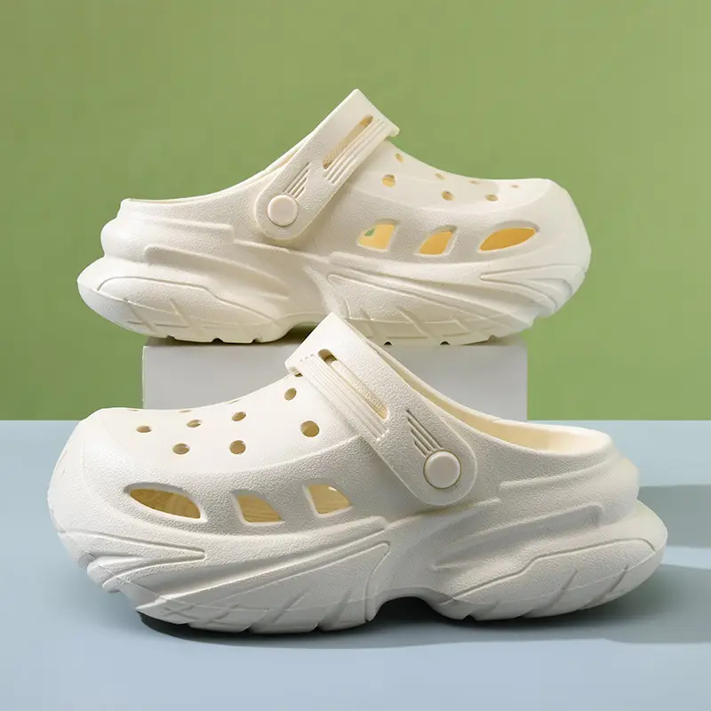Thick-soled hole shoes women's summer outdoor wear heightening non-slip slippers eva breathable non-smelly feet wear-resistant beach baotou mop - Image 2