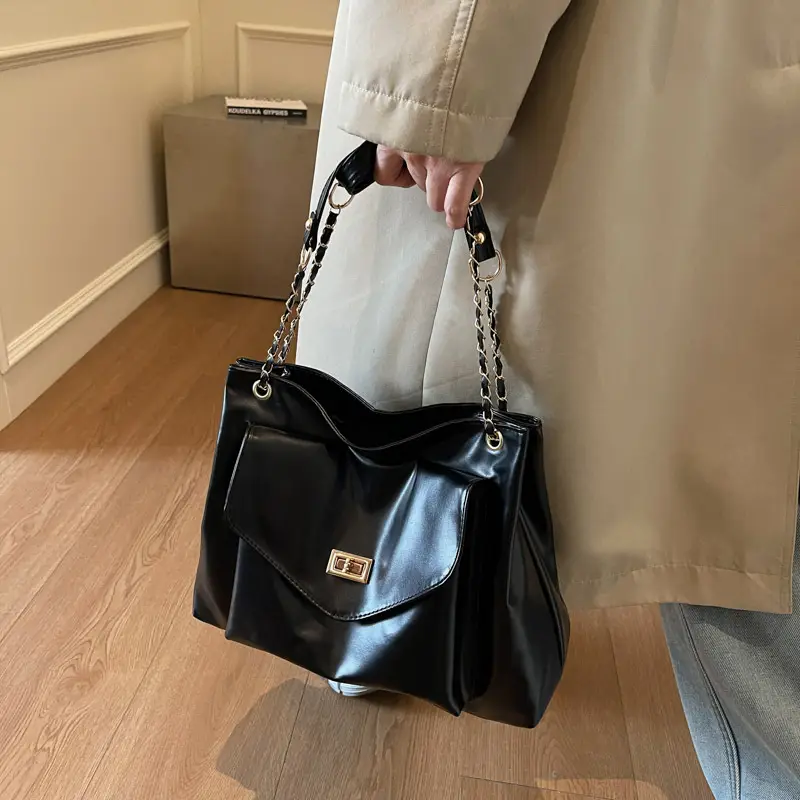 White Korean Style Large Capacity Shoulder Bag for Women - Image 6