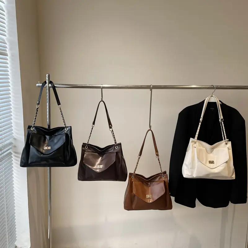 White Korean Style Large Capacity Shoulder Bag for Women - Image 8