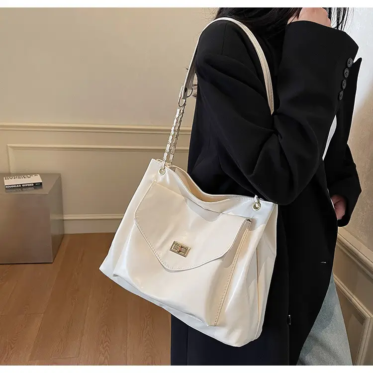 White Korean Style Large Capacity Shoulder Bag for Women — feature 12