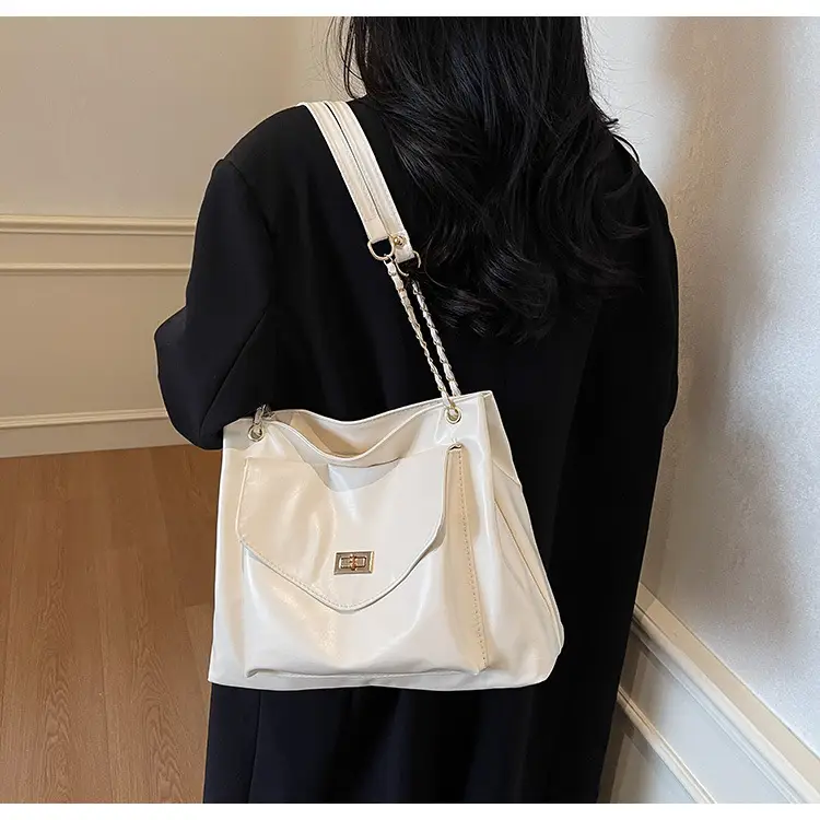 White Korean Style Large Capacity Shoulder Bag for Women — feature 13