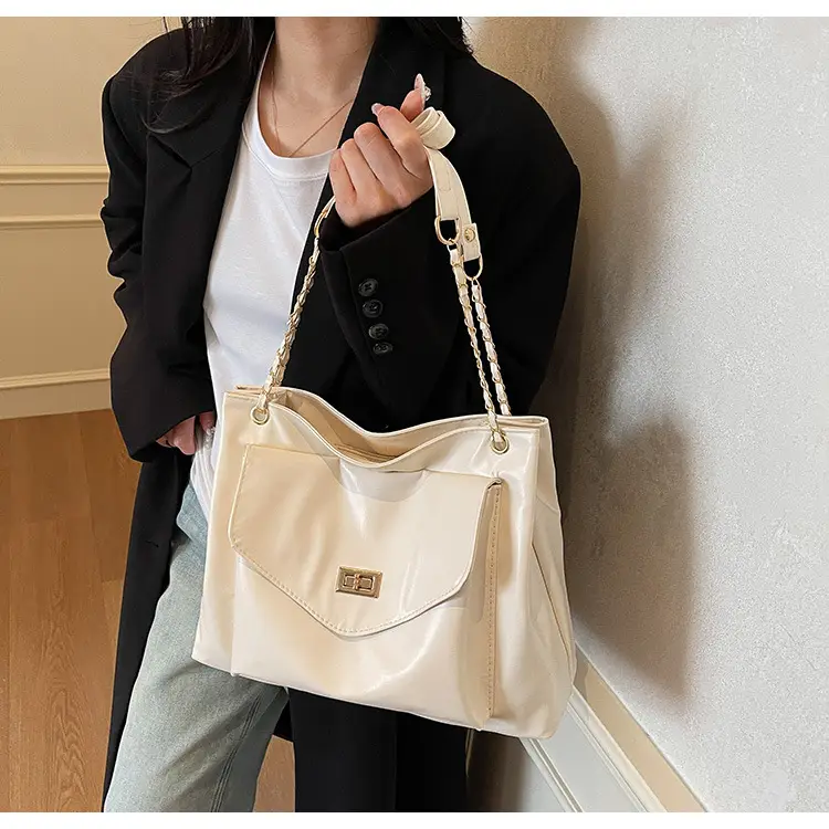 White Korean Style Large Capacity Shoulder Bag for Women — feature 14