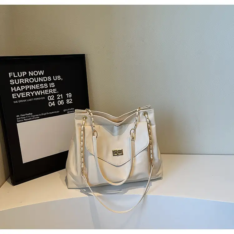 White Korean Style Large Capacity Shoulder Bag for Women — feature 23
