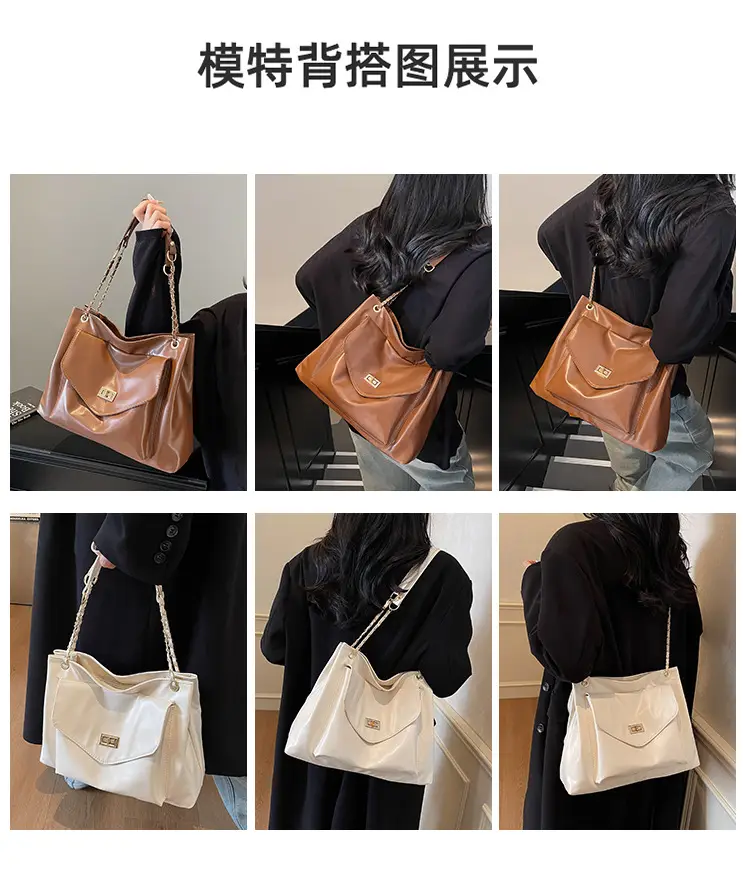 White Korean Style Large Capacity Shoulder Bag for Women — feature 8