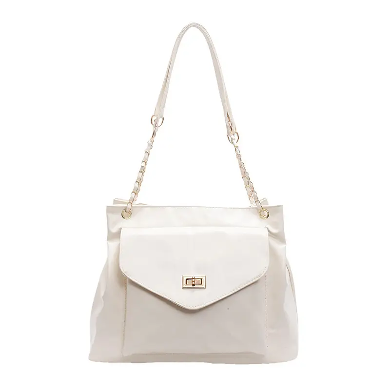 White Korean Style Large Capacity Shoulder Bag for Women - Image 2
