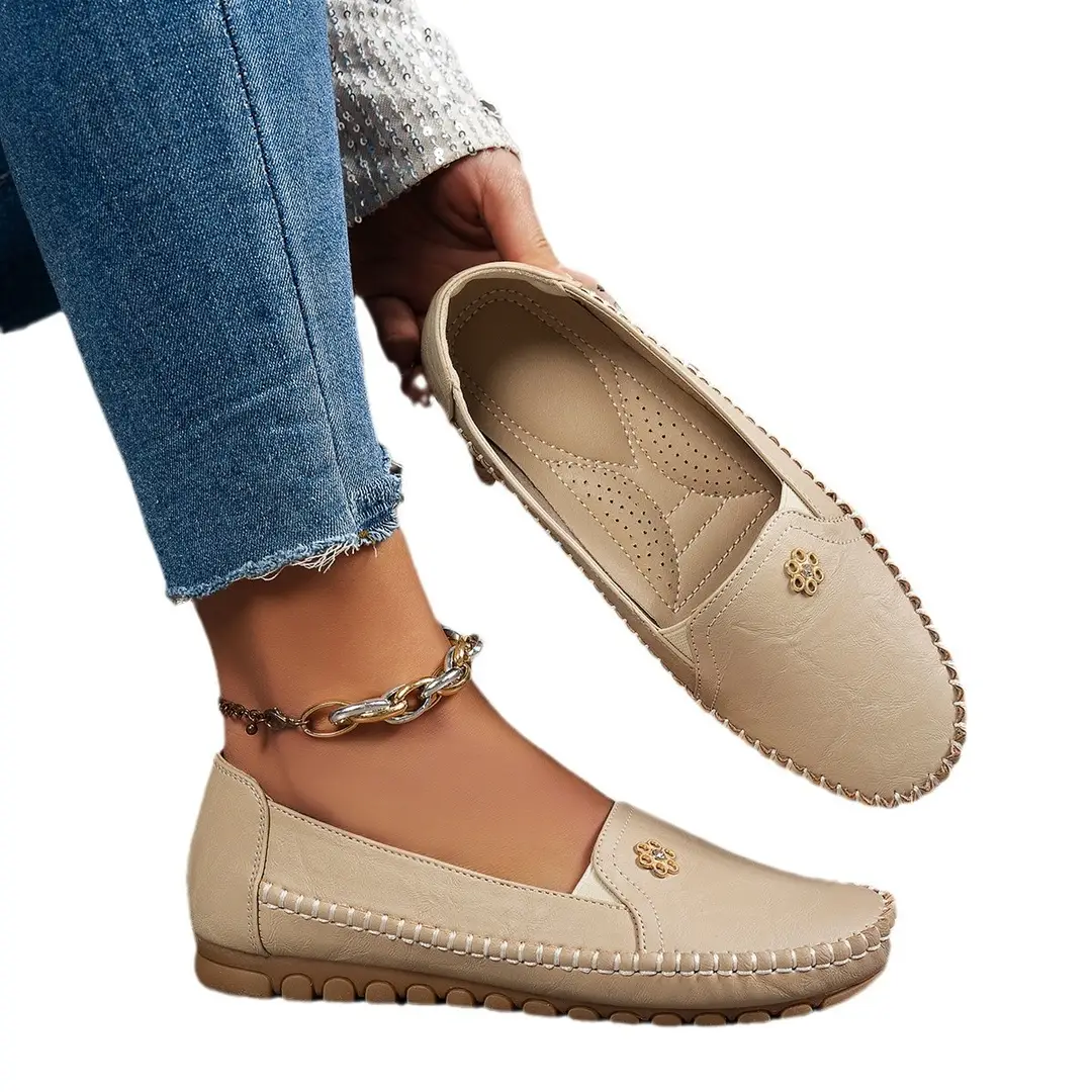 Large Size Popular Foreign Trade Stitched Laser Women's Flats Loafers Foreign Trade Cross-Border E-Commerce Supply Versatile - Image 9