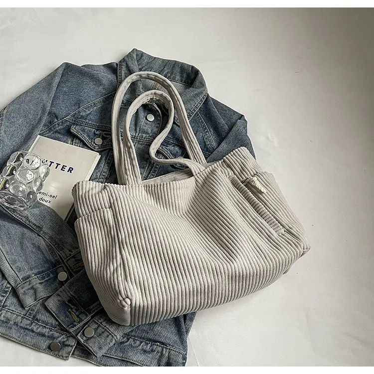 Green Fleece Shoulder Bag Women's Trendy Shopping Tote — feature 18