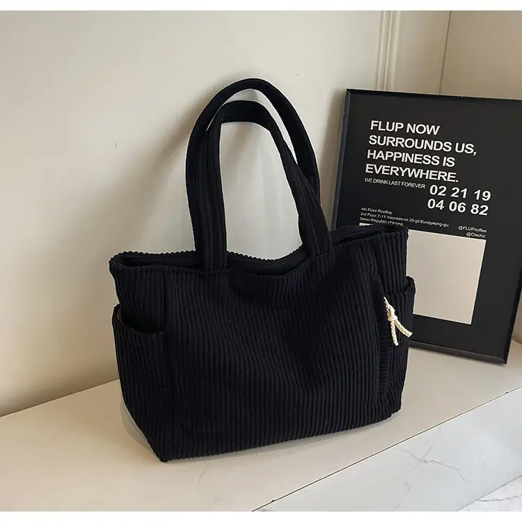 Green Fleece Shoulder Bag Women's Trendy Shopping Tote — feature 23