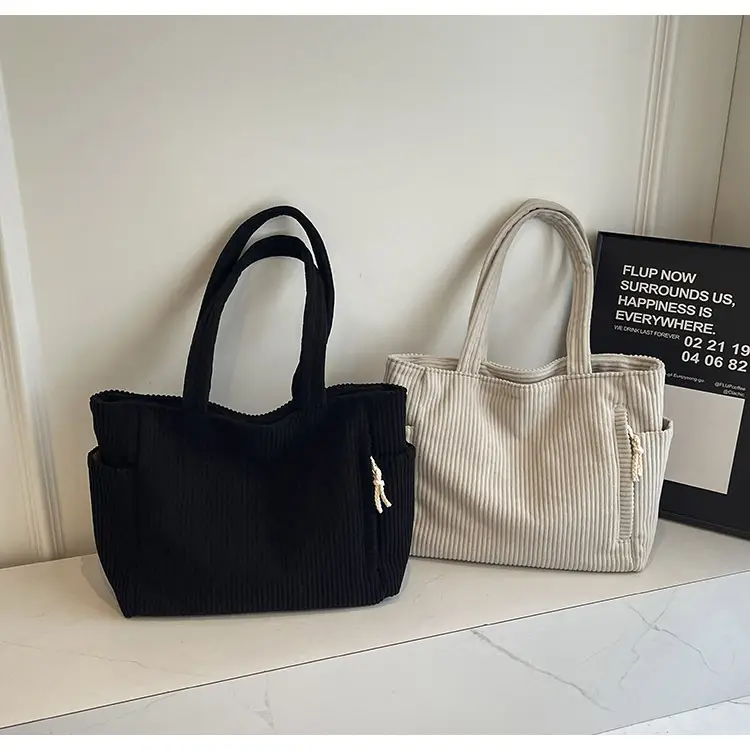 Green Fleece Shoulder Bag Women's Trendy Shopping Tote — feature 24