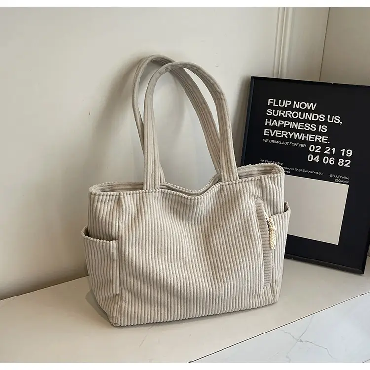 Green Fleece Shoulder Bag Women's Trendy Shopping Tote — feature 25