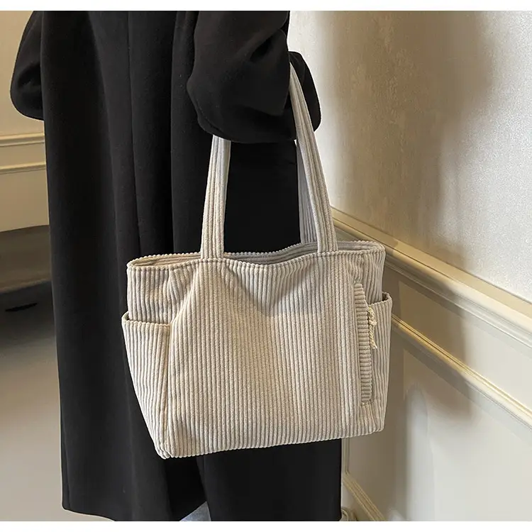 Green Fleece Shoulder Bag Women's Trendy Shopping Tote — feature 30