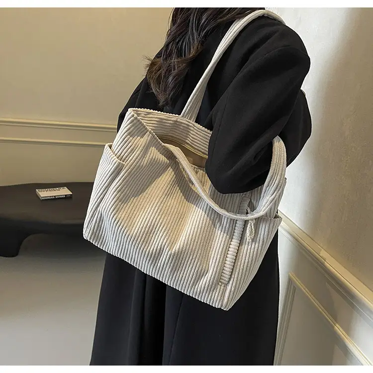 Green Fleece Shoulder Bag Women's Trendy Shopping Tote — feature 32