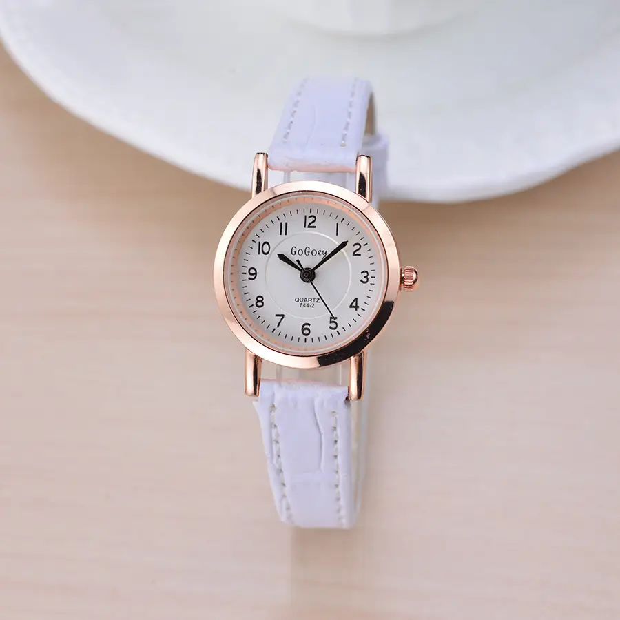 Korean Style Red Leather Watch for Girls