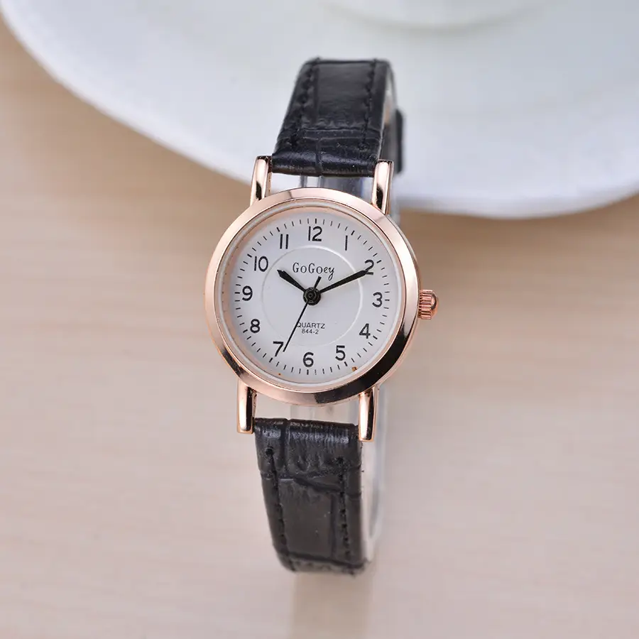 Korean Style Red Leather Watch for Girls