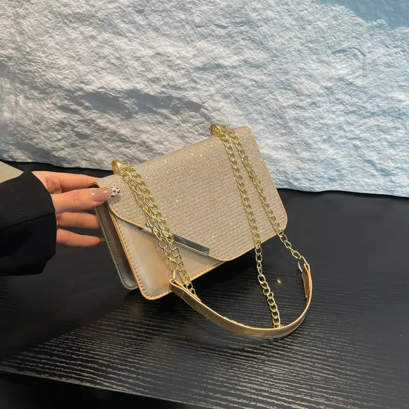Light Grey Chain Crossbody Bag for Women