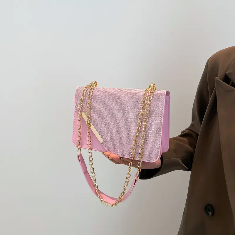 Light Grey Chain Crossbody Bag for Women