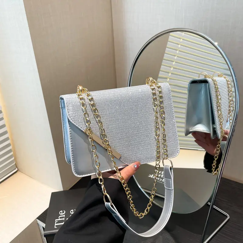 Light Grey Chain Crossbody Bag for Women — feature 15