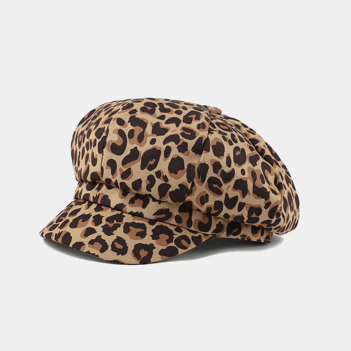 Leopard Print Octagonal Women's Cap - Image 4