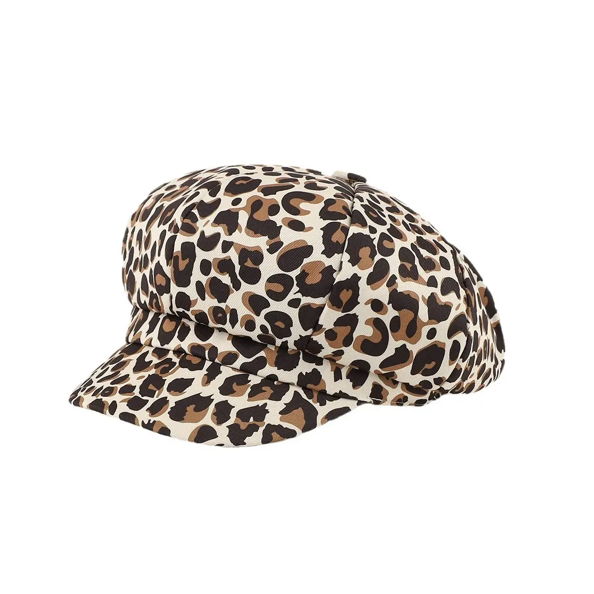 Leopard Print Octagonal Women's Cap - Image 9