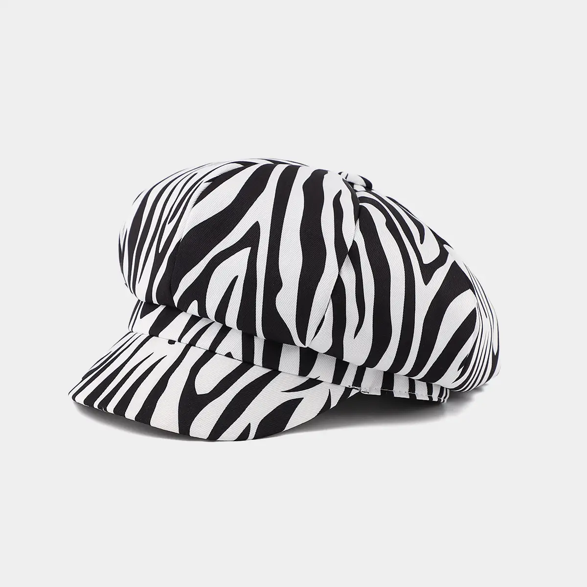 Leopard Print Octagonal Women's Cap - Image 2