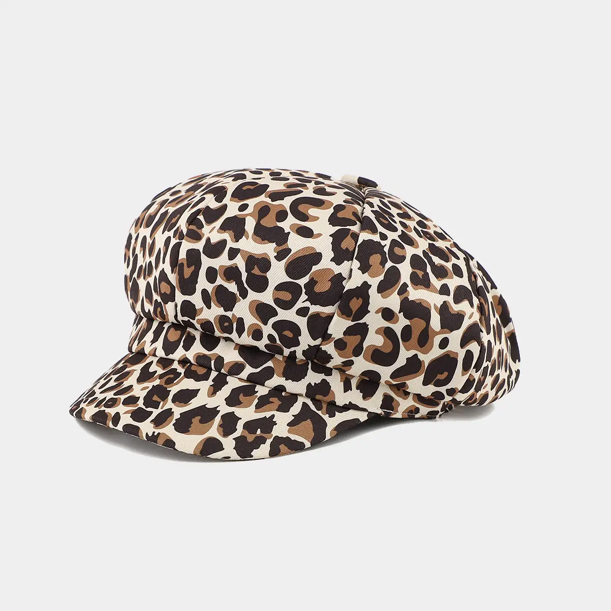 Leopard Print Octagonal Women's Cap - Image 3