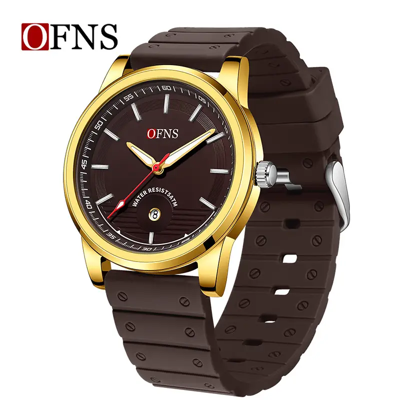 Men's Green Carbon Fiber Quartz Watch with Green Strap