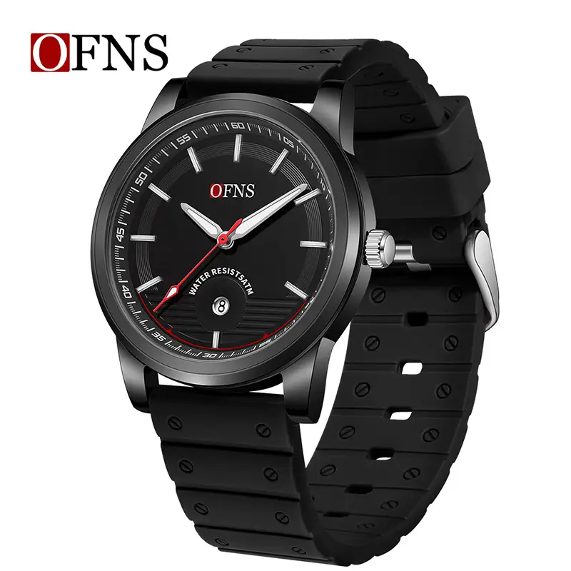 Men's Green Carbon Fiber Quartz Watch with Green Strap