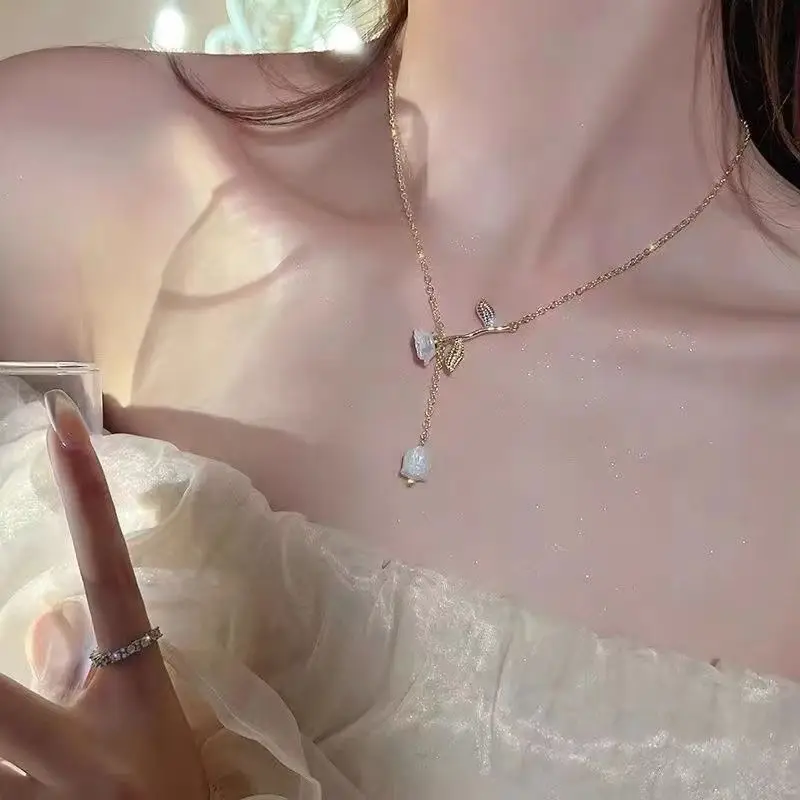 Rose Wind Bell Necklace Female Niche Design