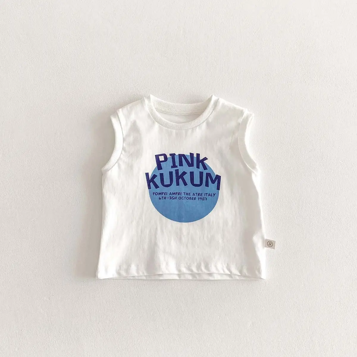 Boys Sleeveless T-Shirt Pink Blue Letter Print — feature 11