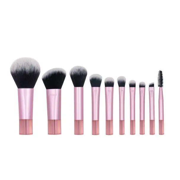 10-Piece Crystal Handle Makeup Brush Set with Blush & Powder - Image 6
