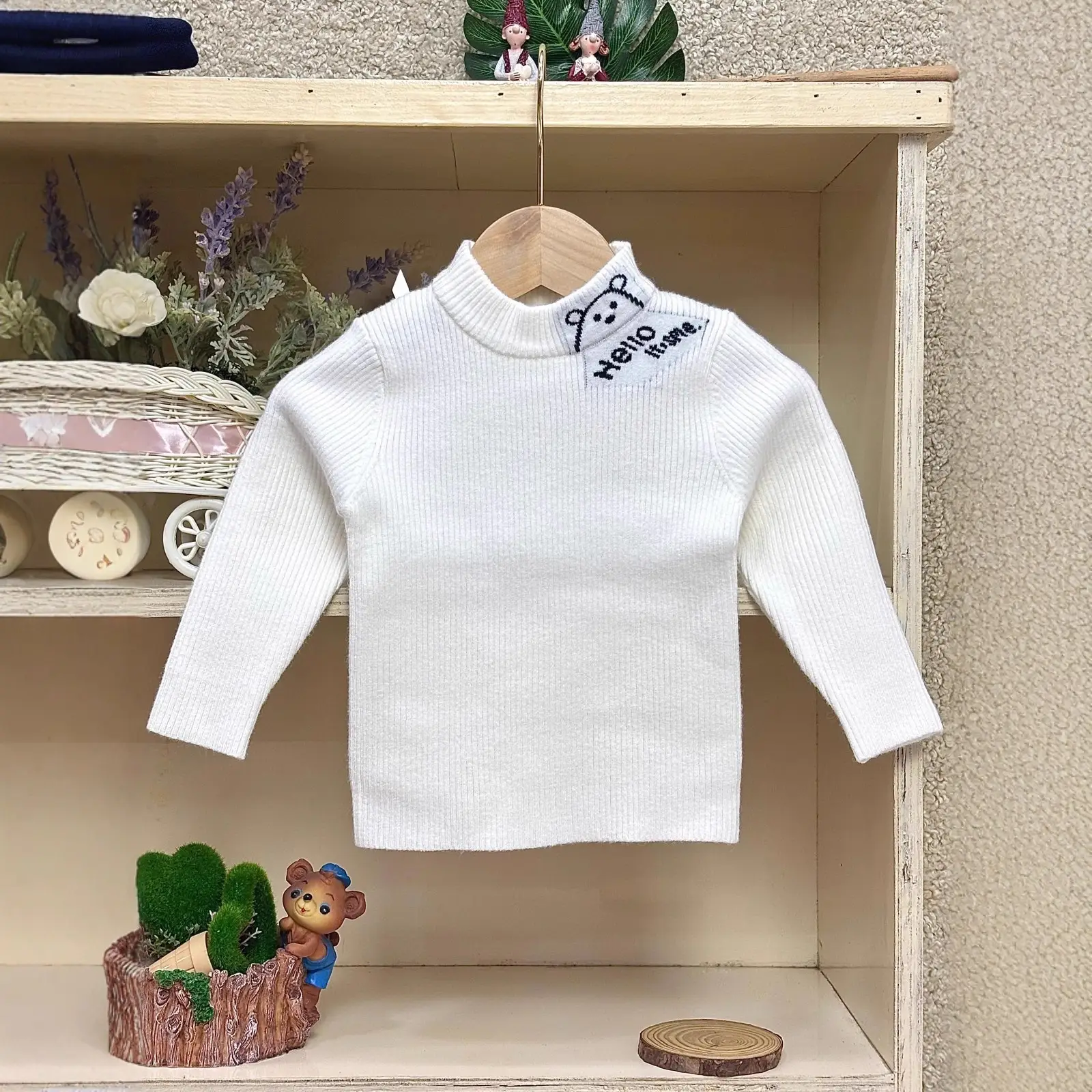 Boys Knit Winter Sweater White Yellow Grey Blue Medium Large