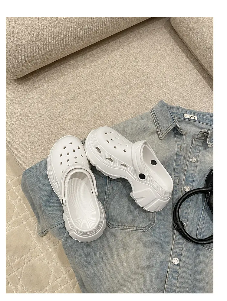 Thick Sole Shoes Beach Sandals Baotou Sandals Women's Heightened Slippers Internet Popular Ins Fashionable Outer Wearing New Style — feature 35