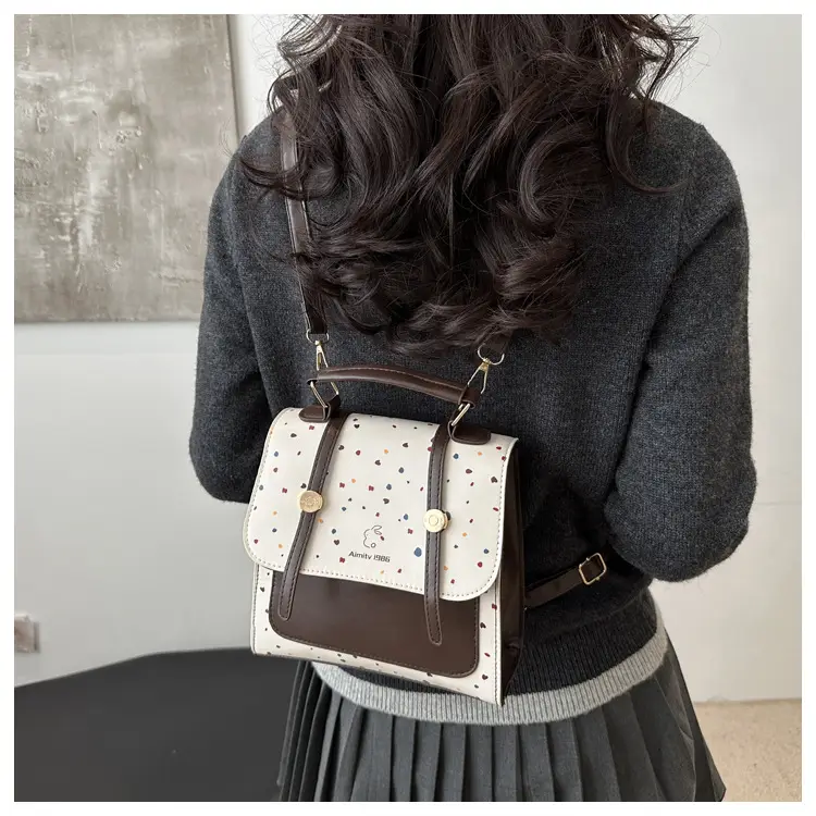 Women's Colorful Wave Dot Shoulder Bag with Detachable Strap — feature 10