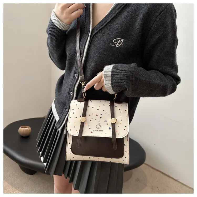 Women's Colorful Wave Dot Shoulder Bag with Detachable Strap — feature 13