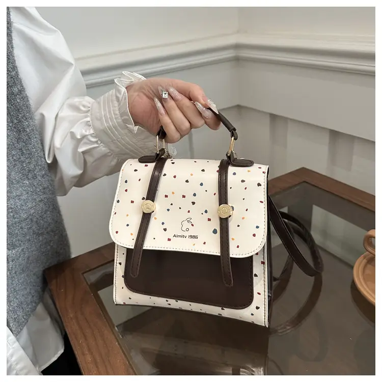 Women's Colorful Wave Dot Shoulder Bag with Detachable Strap — feature 17