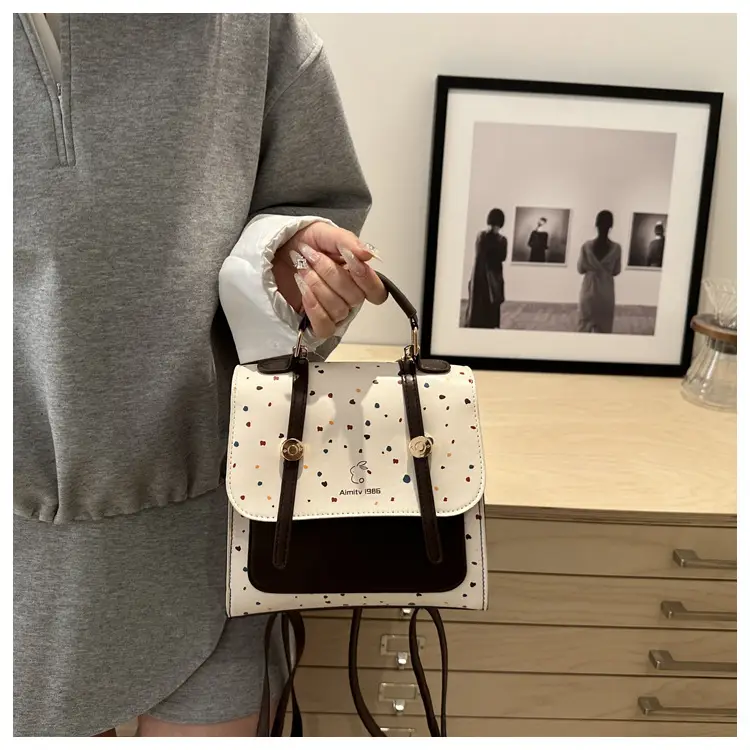Women's Colorful Wave Dot Shoulder Bag with Detachable Strap — feature 18
